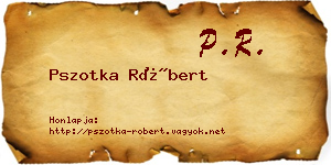 Pszotka Róbert névjegykártya
